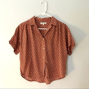 Madewell Silk Camp Shirt | Polka Dot